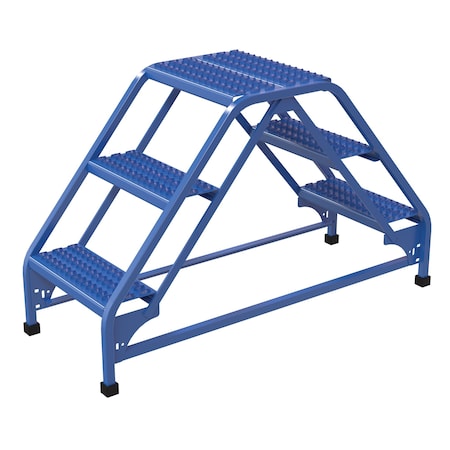 Vestil 100 lbs. Grip Strut Steel Stepladder LAD-DD-18-3-G